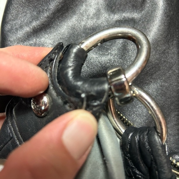 COACH Kristin Large Soft Black Leather Hobo Shoulder Bag READ GUC - Picture 8 of 12